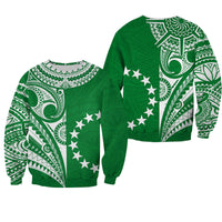 Cook Islands Tatau Sweatshirt Symbolize Passion Stars Version Green LT13 Unisex Green - Polynesian Pride