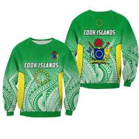 Cook Islands Sweatshirt Pattern Be Unique LT13 Unisex Green - Polynesian Pride