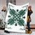 Hawaiian Quilt Maui Plant And Hibiscus Premium Blanket - Sacramento White - AH - Polynesian Pride