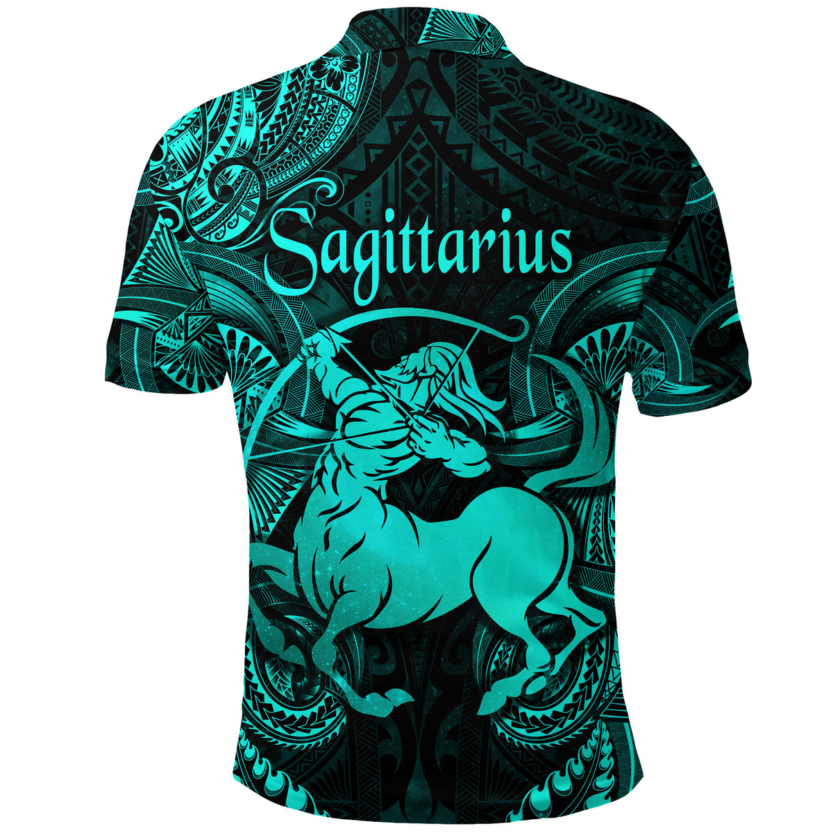 Sagittarius Zodiac Polynesian Polo Shirt Unique Style Turquoise LT8 - Polynesian Pride