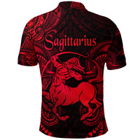 Sagittarius Zodiac Polynesian Polo Shirt Unique Style Red LT8 - Polynesian Pride