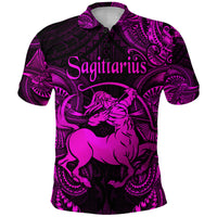 Custom Sagittarius Zodiac Polynesian Polo Shirt Unique Style Pink LT8 - Polynesian Pride