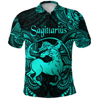 Sagittarius Zodiac Polynesian Polo Shirt Unique Style Turquoise LT8 - Polynesian Pride