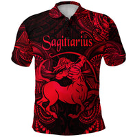 Sagittarius Zodiac Polynesian Polo Shirt Unique Style Red LT8 - Polynesian Pride