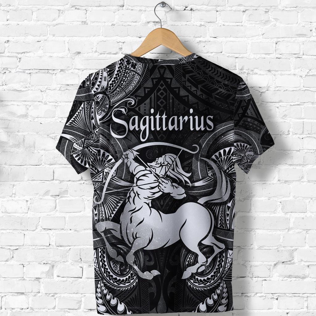 Sagittarius Zodiac Polynesian T Shirt Unique Style Black LT8 - Polynesian Pride