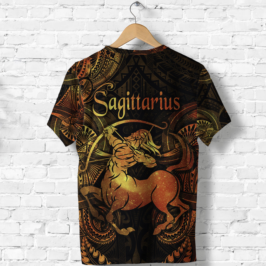 Sagittarius Zodiac Polynesian T Shirt Unique Style Gold LT8 - Polynesian Pride