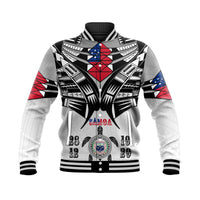 Samoa Black Saturday Baseball Jacket 28 Dec 1929 Visual Arts LT9 Unisex White - Polynesian Pride
