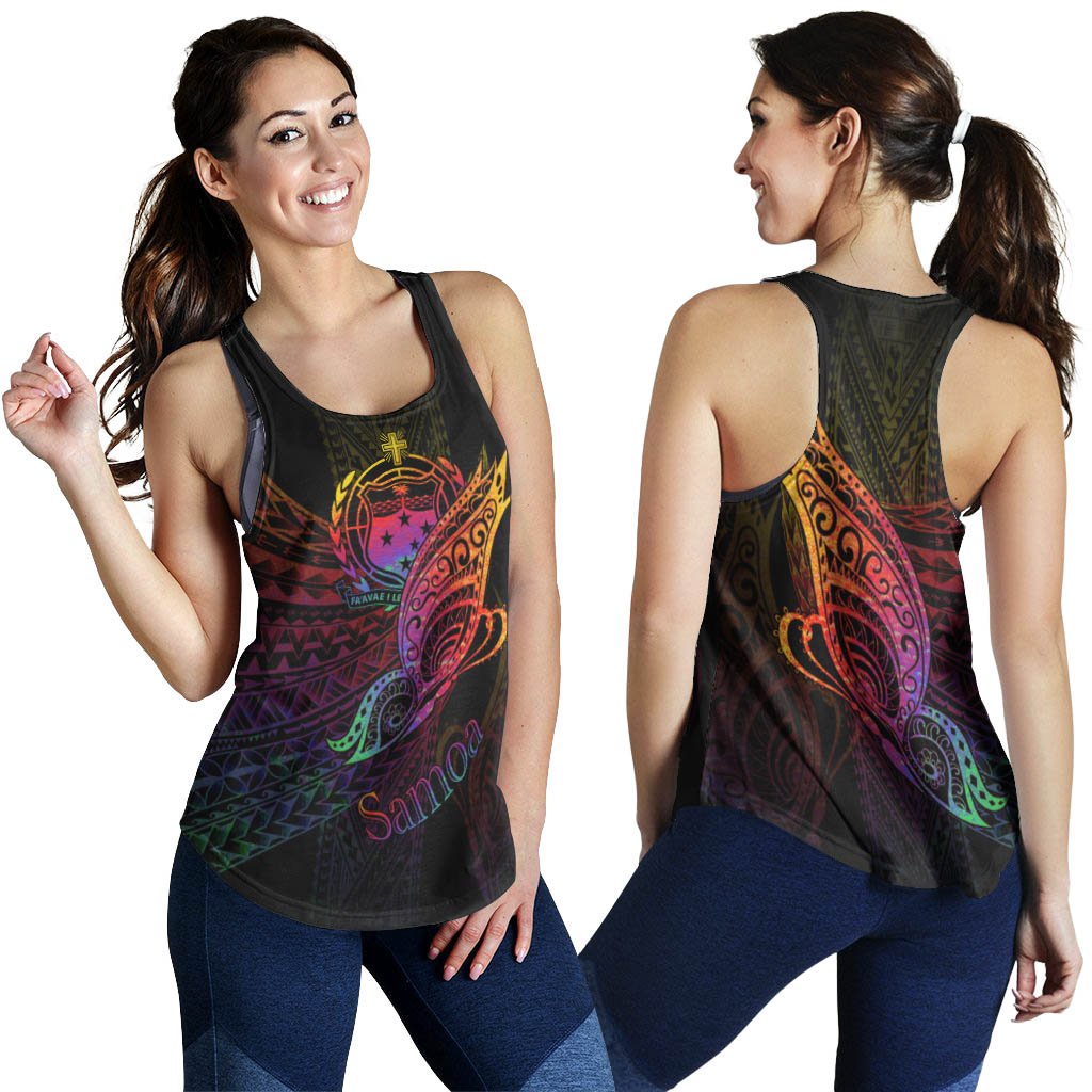 Samoa Women's Racerback Tank - Butterfly Polynesian Style - Polynesian Pride
