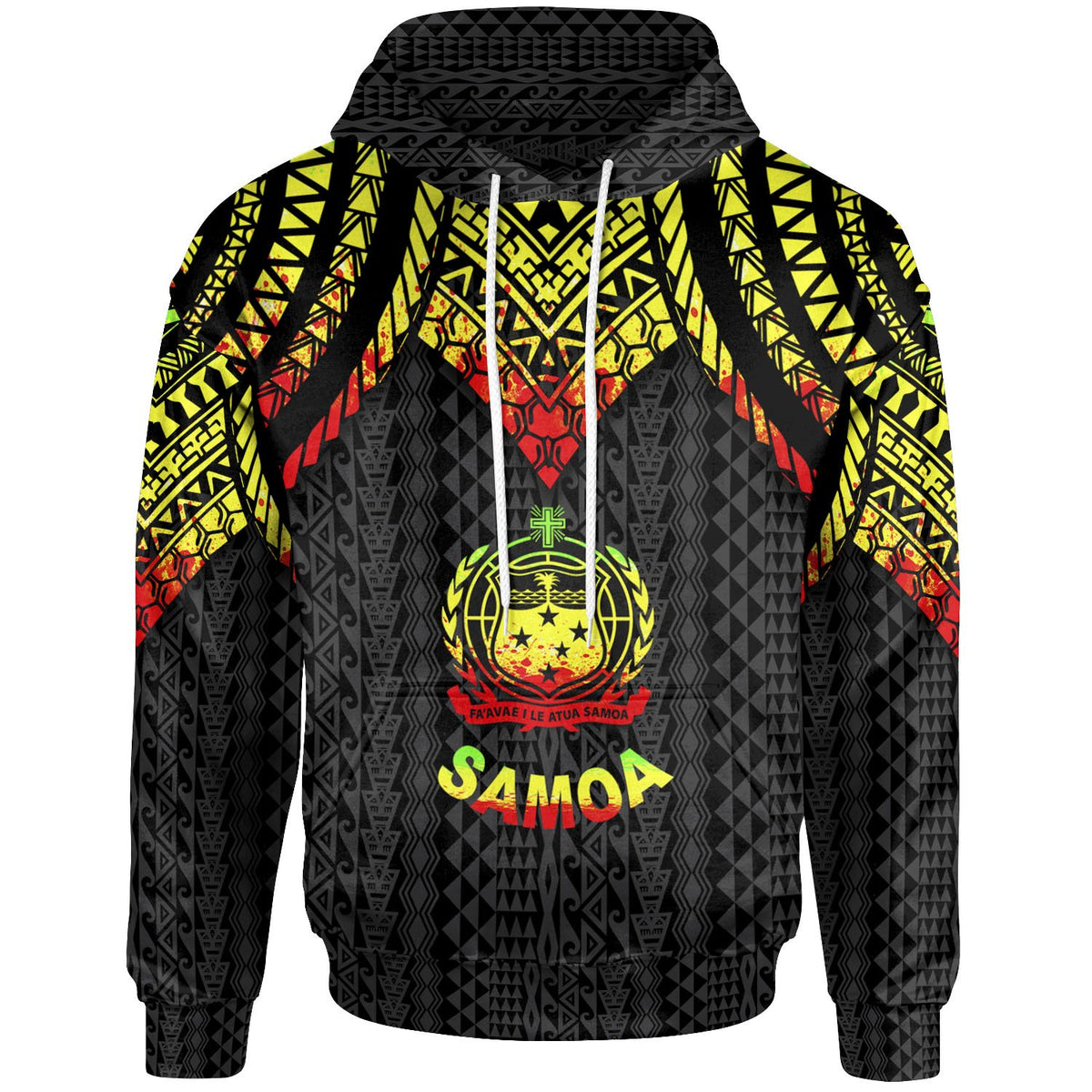 Samoa Hoodie Polynesian Armor Style Reagge Unisex Reagge - Polynesian Pride