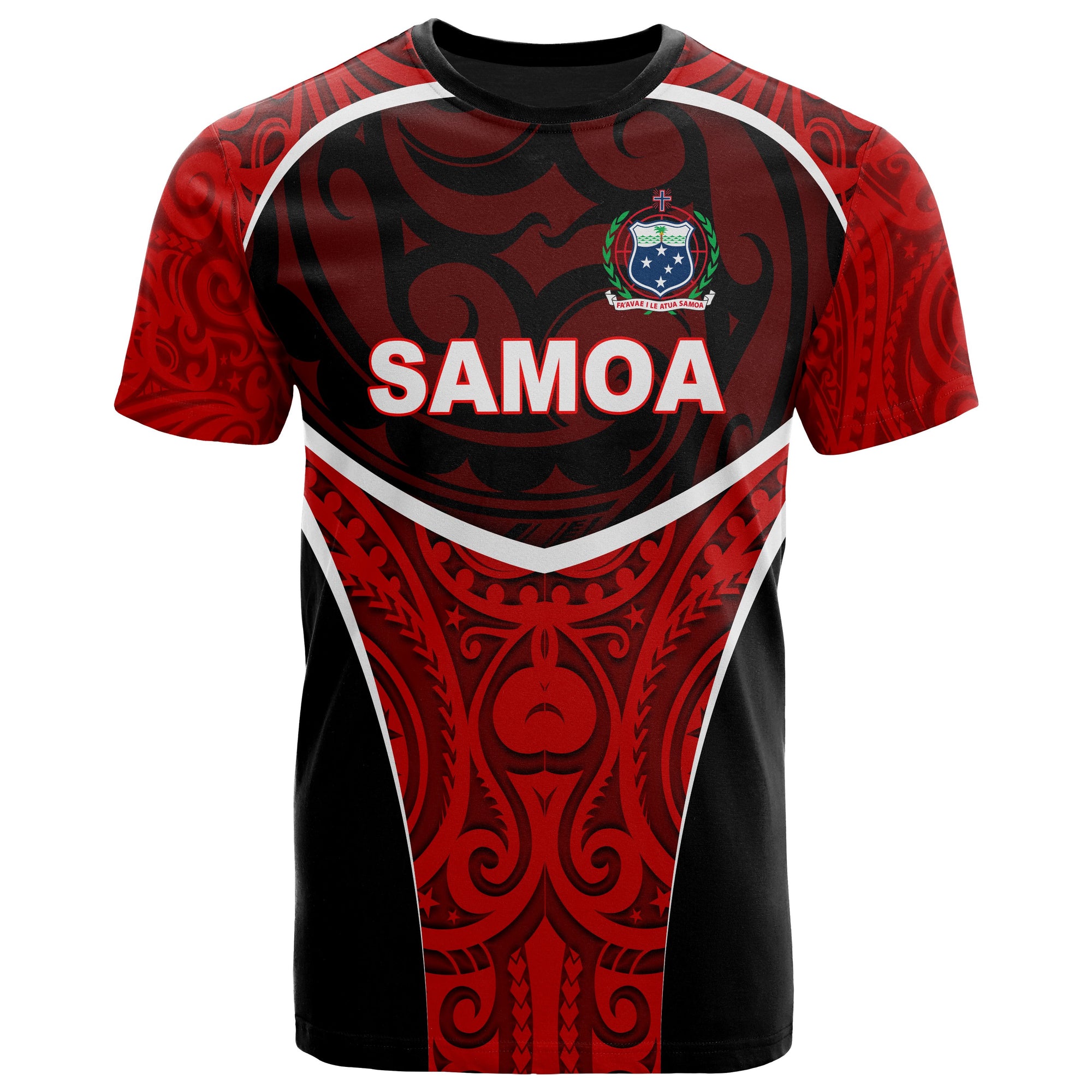 Samoa T Shirt Polynesian Sport Style Red Unisex Red - Polynesian Pride