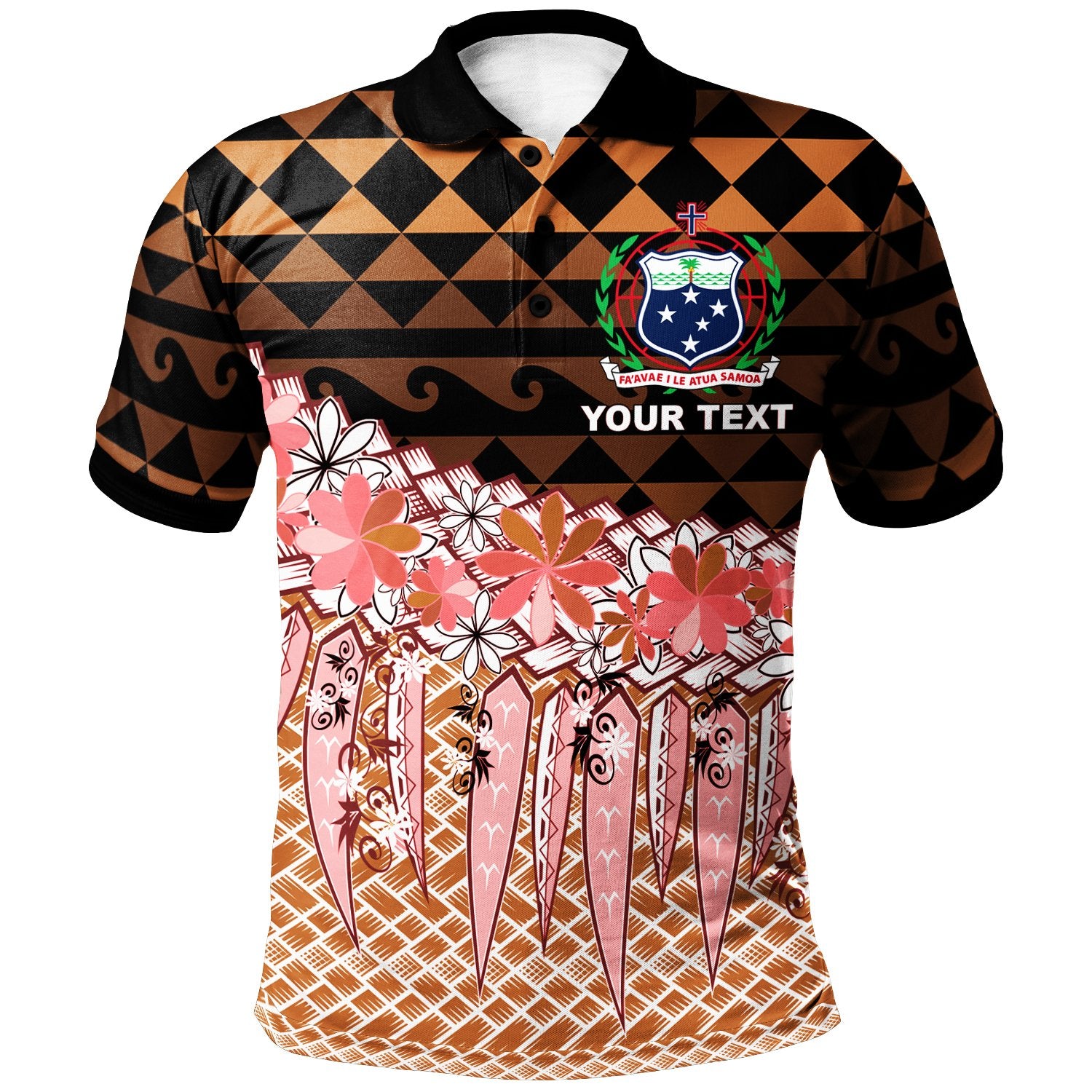Samoa Custom Polo Shirt Coconut Leaves Weave Pattern Brown Unisex Brown - Polynesian Pride