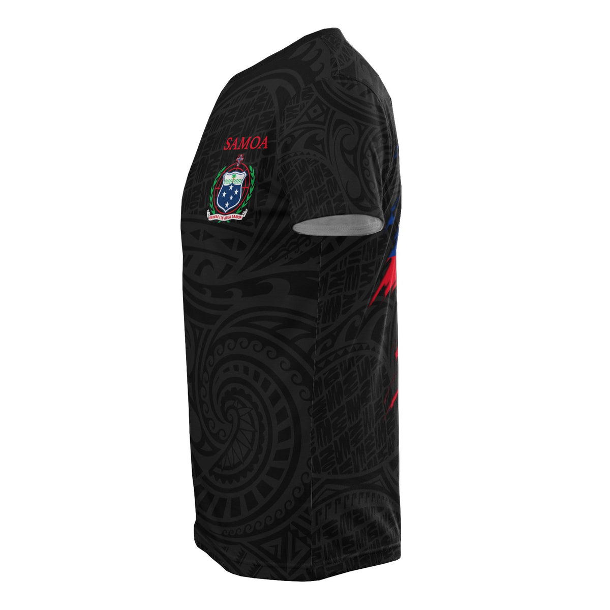 Samoa All Over Print T Shirt Samoa Flag Coat Of Arms - Polynesian Pride