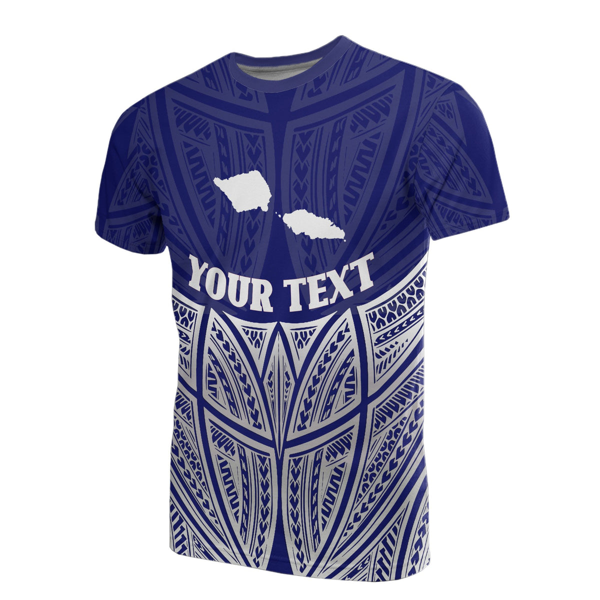 Samoa Polynesian Custom T Shirt Blue Pride Map And Seal Unisex Blue - Polynesian Pride