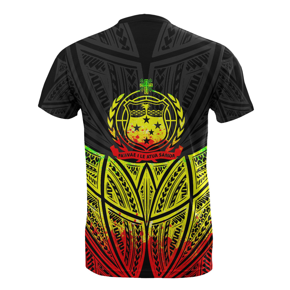 Samoa Polynesian T Shirt Reggae Pride Map And Seal - Polynesian Pride