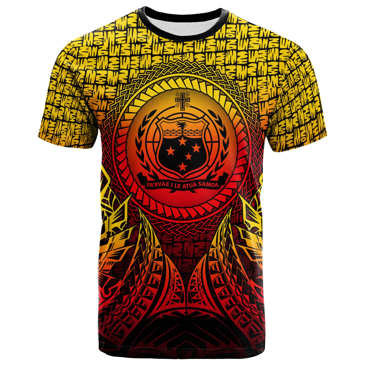 Samoa T Shirt Circle Pattern Yellow Unisex Yellow - Polynesian Pride