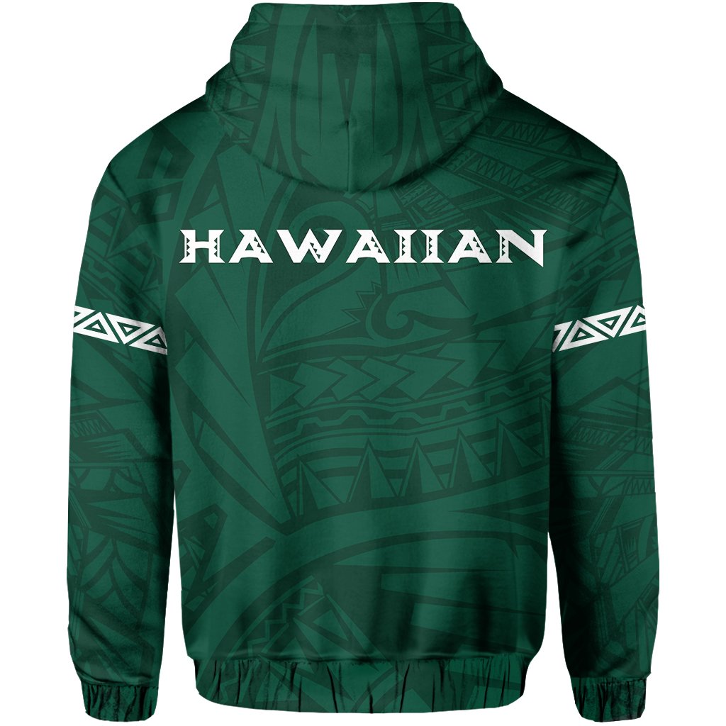 Polynesian Kakau Hawaii Warrior Football Hoodie (Zip) - Polynesian Pride