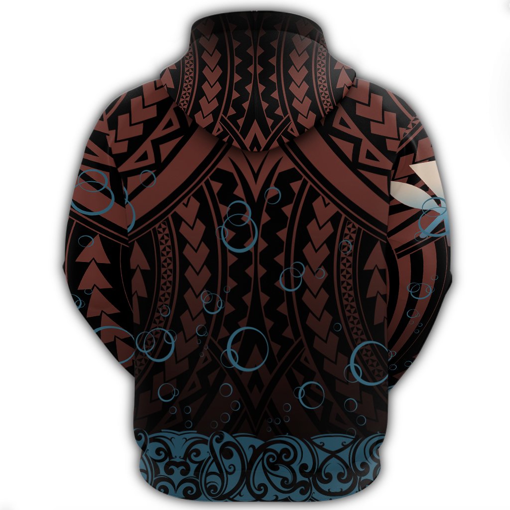 Hawaiian Kanaka Shark Hoodie Bubbles Style - Polynesian Pride