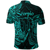 Scorpio Zodiac Polynesian Polo Shirt Unique Style Turquoise LT8 - Polynesian Pride