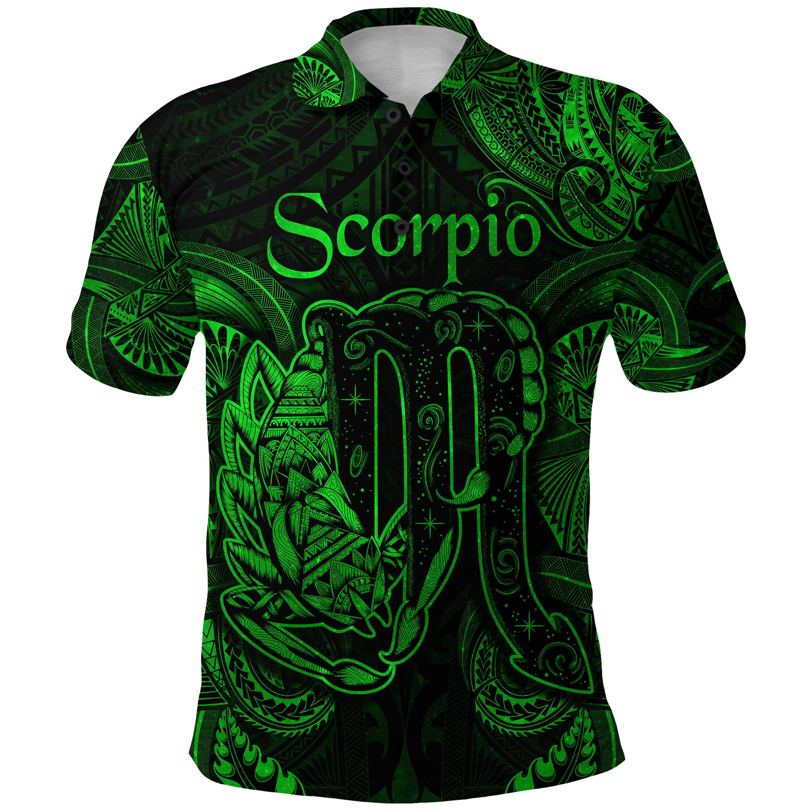 Scorpio Zodiac Polynesian Polo Shirt Unique Style Green LT8 - Polynesian Pride