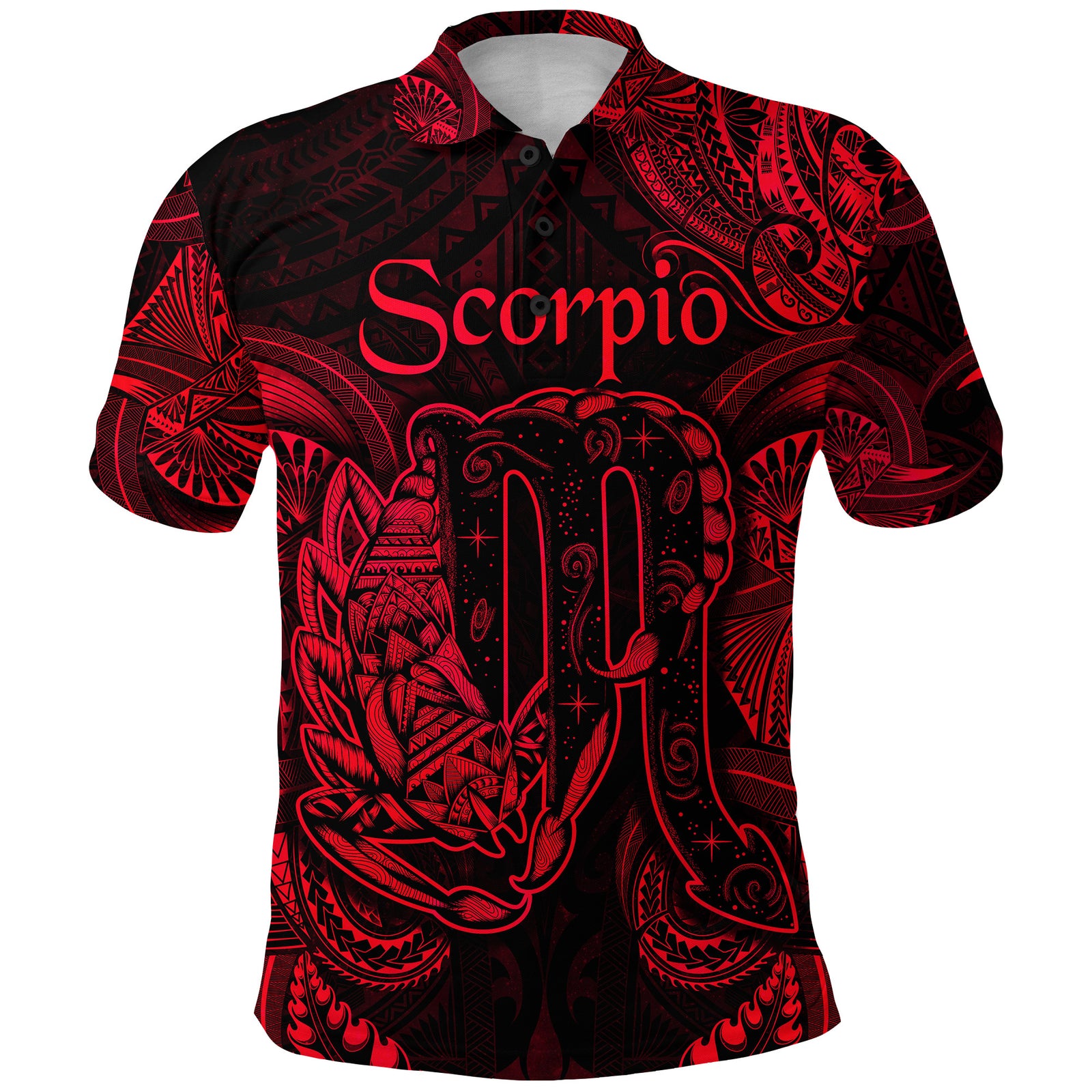 Custom Scorpio Zodiac Polynesian Polo Shirt Unique Style Red LT8 - Polynesian Pride