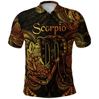 Scorpio Zodiac Polynesian Polo Shirt Unique Style Gold LT8 - Polynesian Pride