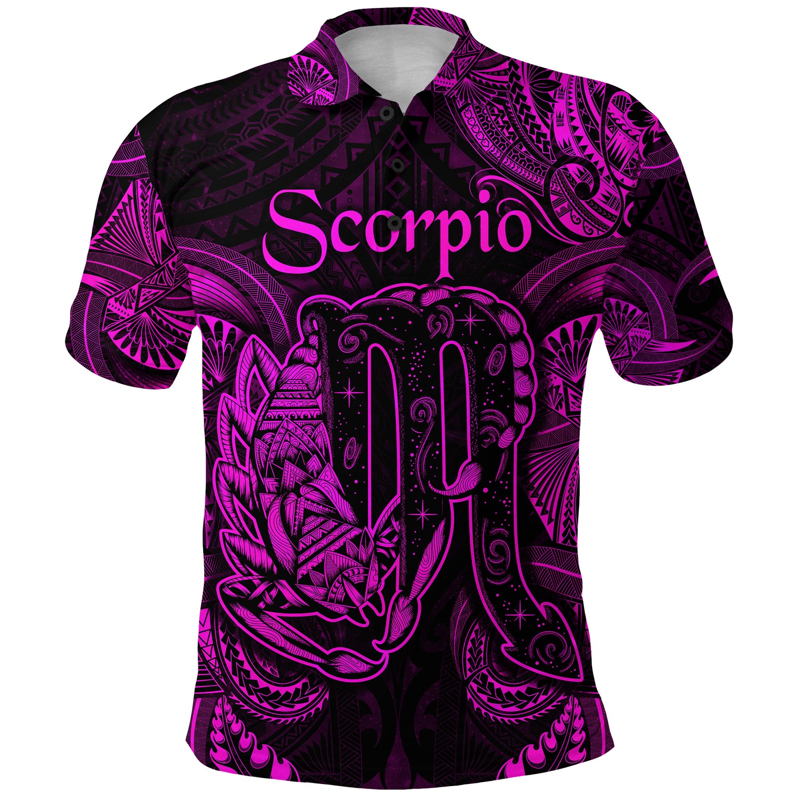 Scorpio Zodiac Polynesian Polo Shirt Unique Style Pink LT8 - Polynesian Pride