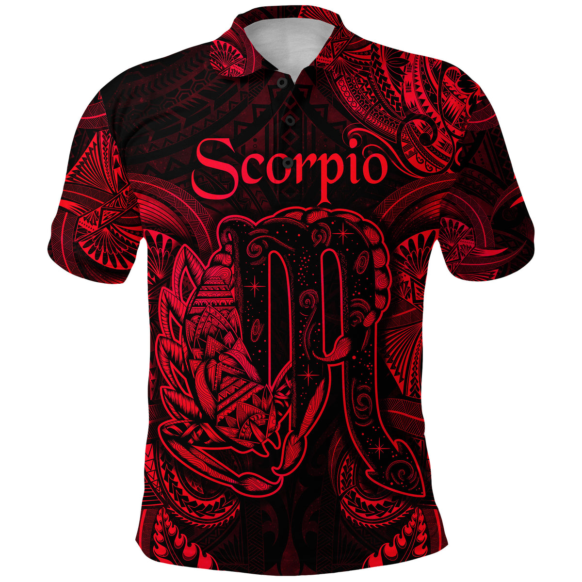 Scorpio Zodiac Polynesian Polo Shirt Unique Style Red LT8 - Polynesian Pride