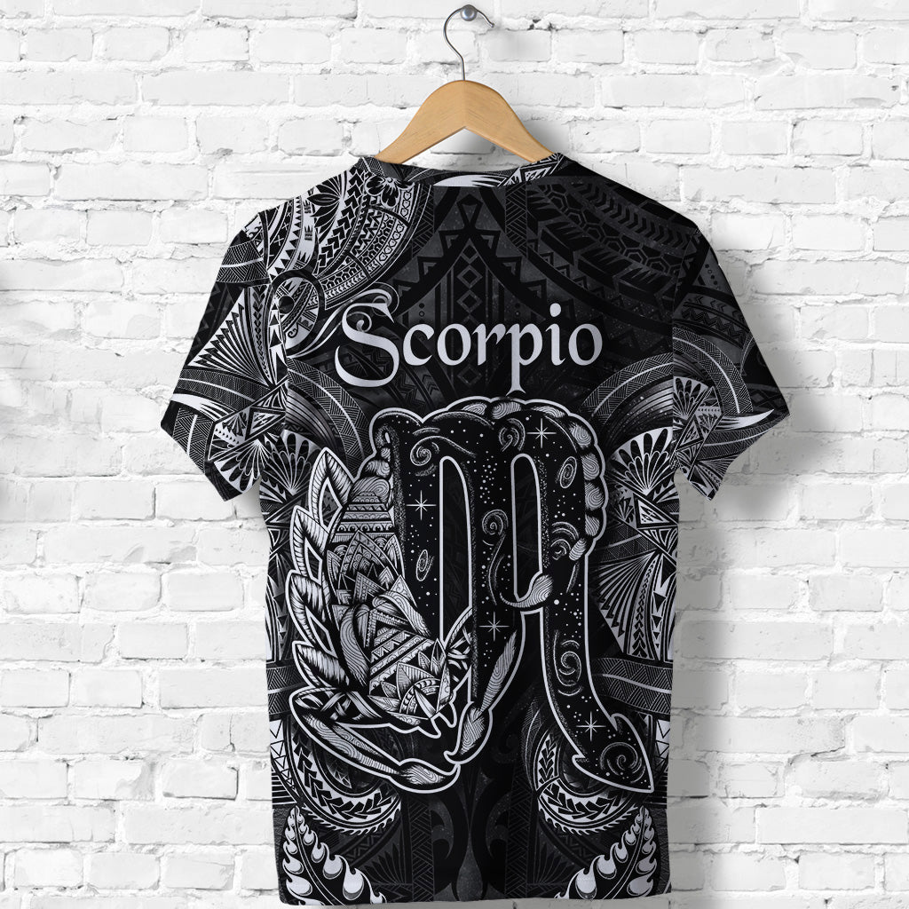 Scorpio Zodiac Polynesian T Shirt Unique Style Black LT8 - Polynesian Pride