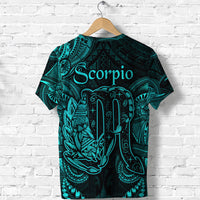 Scorpio Zodiac Polynesian T Shirt Unique Style Turquoise LT8 - Polynesian Pride