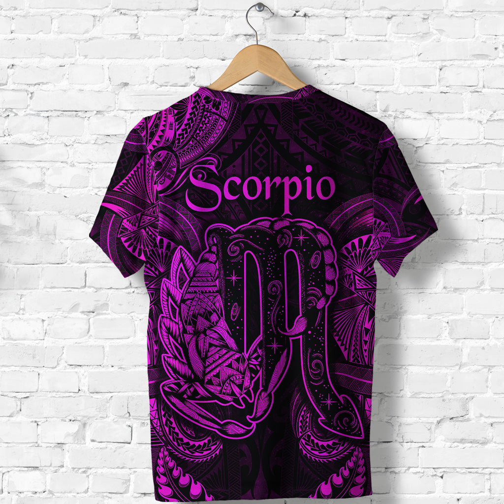 Scorpio Zodiac Polynesian T Shirt Unique Style Pink LT8 - Polynesian Pride