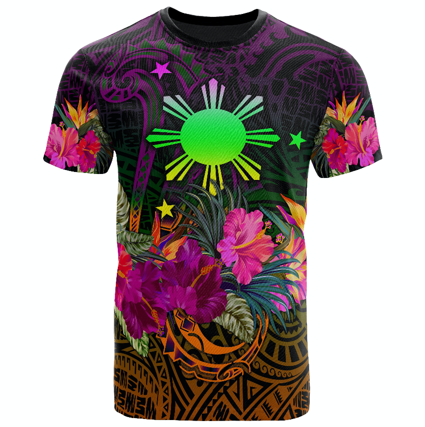 The Philippines T Shirt Summer Hibiscus 02 Unisex Reggae - Polynesian Pride