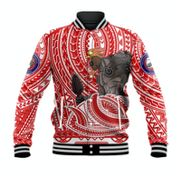Hawaii Baseball Jacket - Waianae High Baseball Jacket - Red LT8 - Polynesian Pride