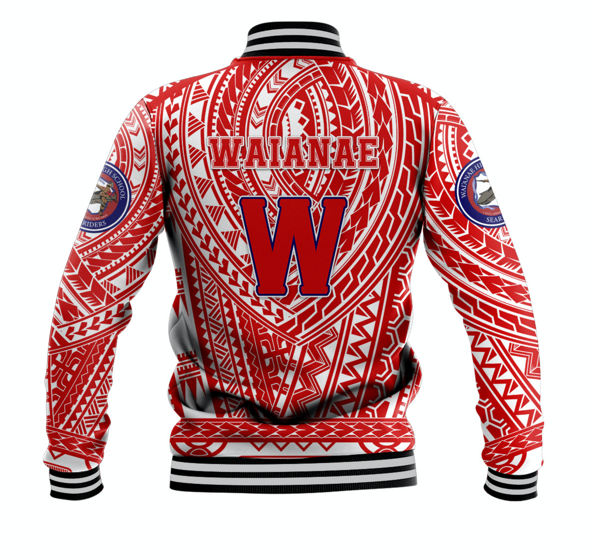 Hawaii Baseball Jacket - Waianae High Baseball Jacket - Red LT8 - Polynesian Pride