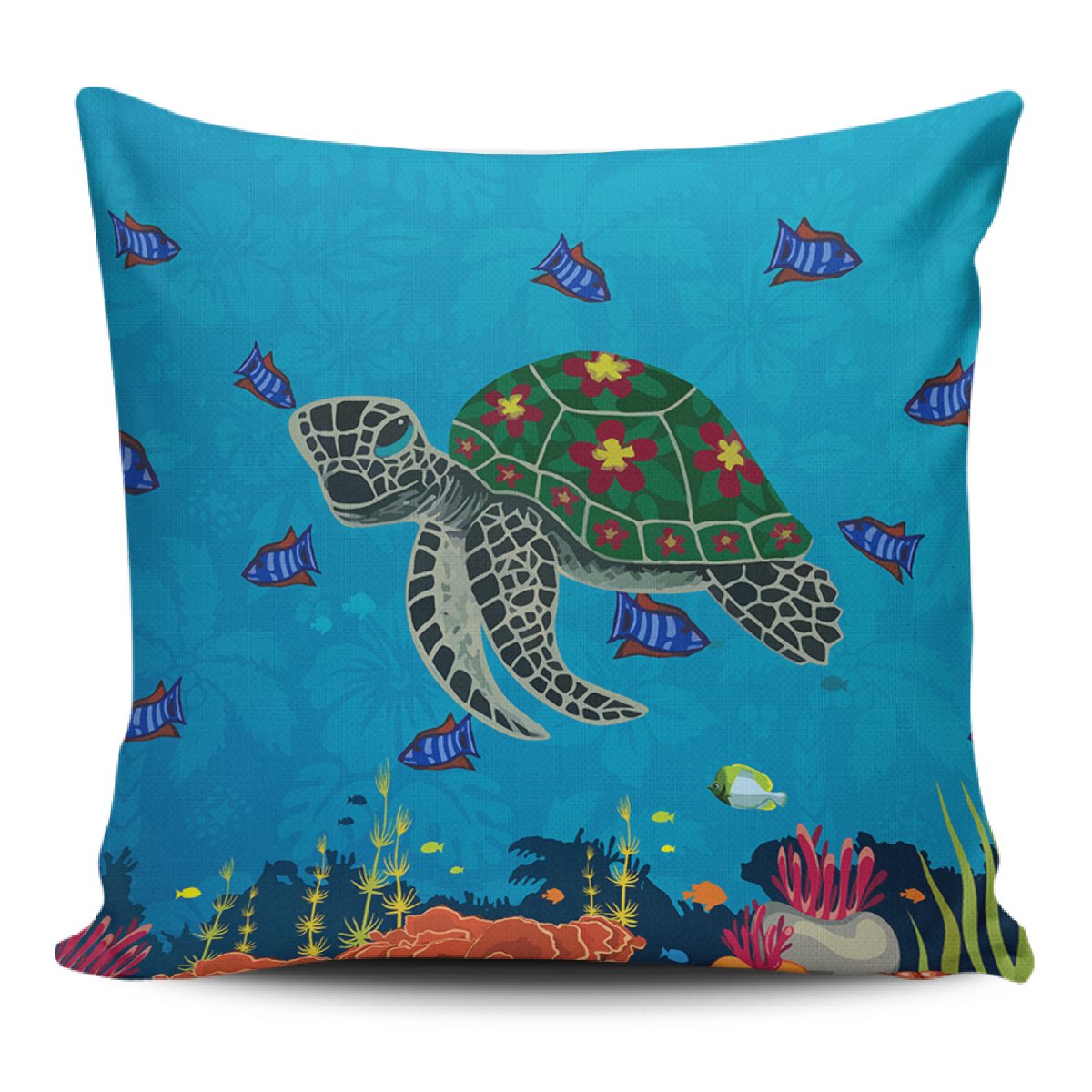 Sea Cartoon Pillow Covers One Size Zippered Pillow Case 18"x18"(Twin Sides) Black - Polynesian Pride