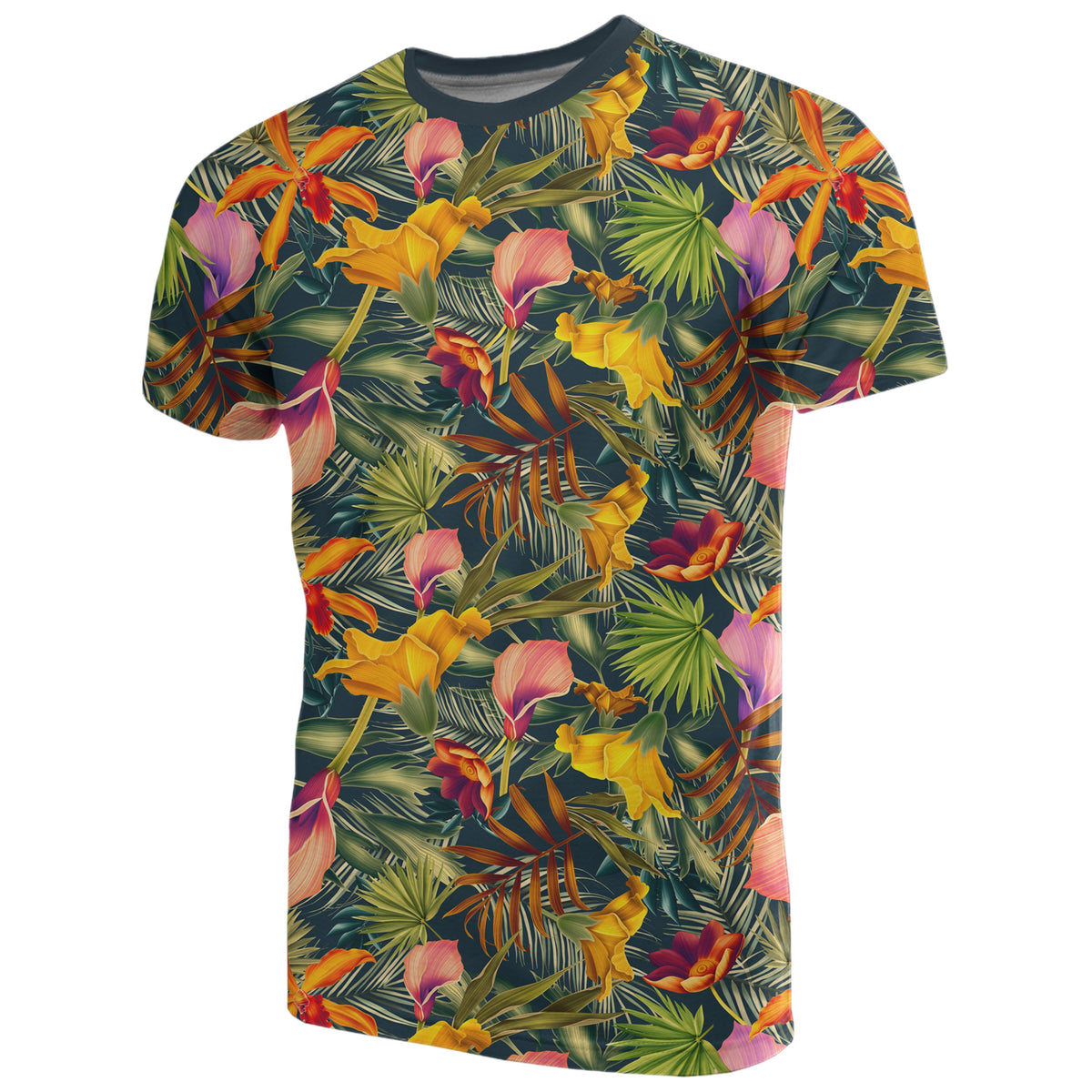 Hawaii Seamless Tropical Flower Plant and Leaf Pattern T Shirt - Polynesian Pride