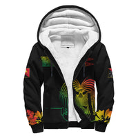 PNG Hibiscus Tribal Pattern Sherpa Hoodie Motuan Reggae Color LT7 Unisex Reggae - Polynesian Pride