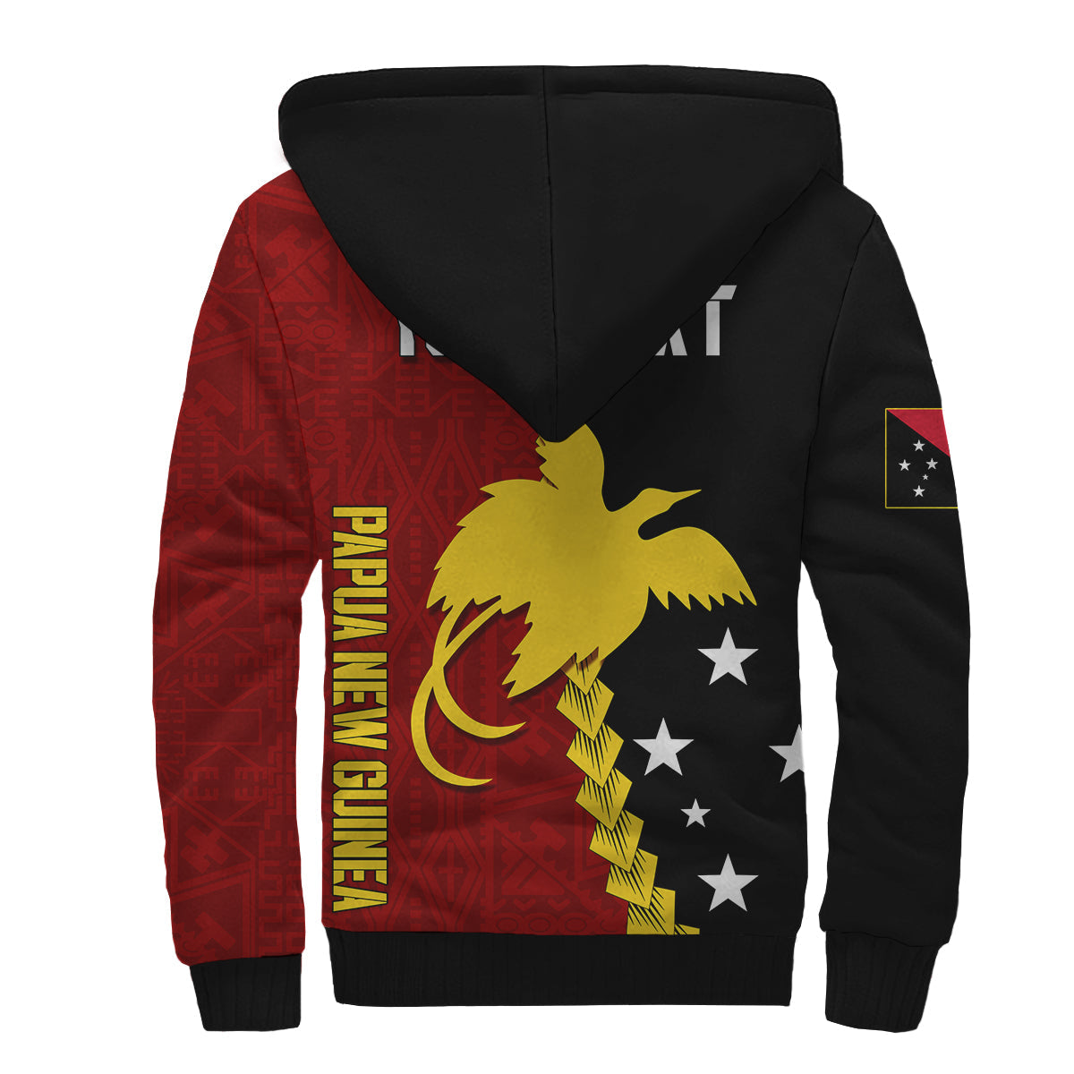 Personalised Papua New Guinea Sherpa Hoodie 47th Independence Anniversary - Motu Revareva LT7 - Polynesian Pride