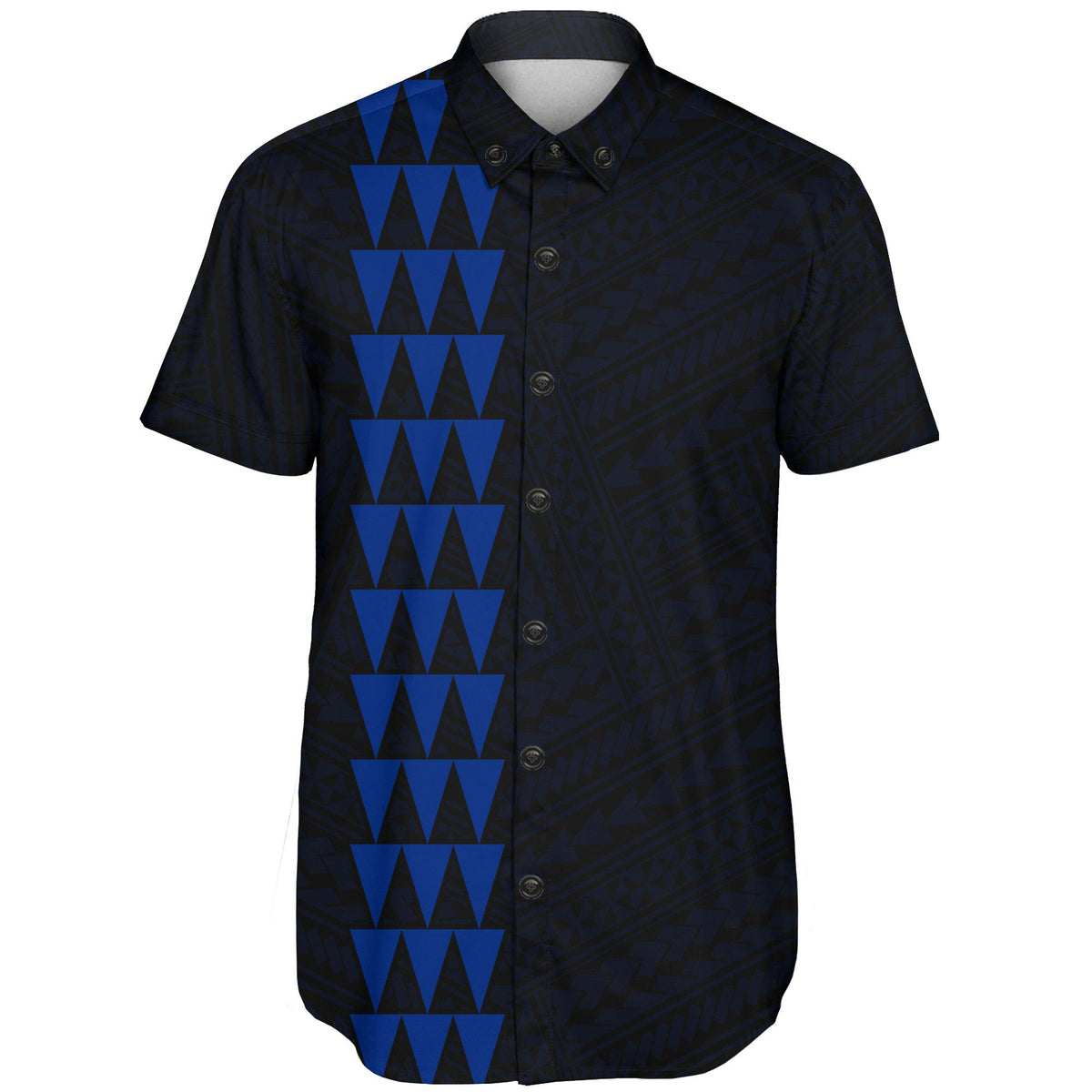 Hawaii Kakau Polynesian Anchor Short Sleeve Shirt - Blue - Polynesian Pride