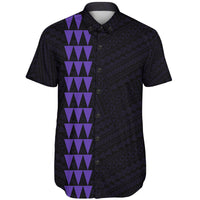 Hawaii Kakau Polynesian Three Turtles Map Short Sleeve Shirt - Purple - Polynesian Pride