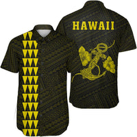 Hawaii Kakau Polynesian Anchor Short Sleeve Shirt - Yellow Unisex Yellow - Polynesian Pride