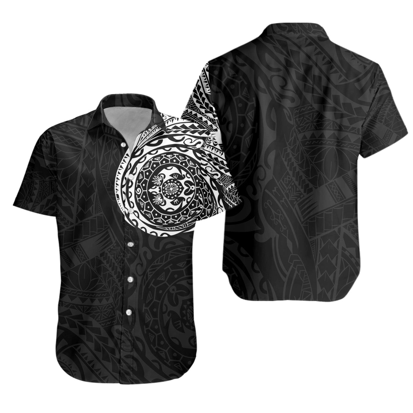 Polynesian Short Sleeve Shirt - Polynesian Tattoo Style Version 2 White Unisex White - Polynesian Pride