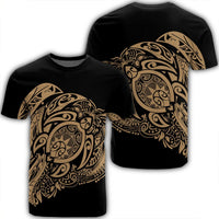 Simple T Shirt Gold Unisex Black - Polynesian Pride
