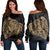 Simple Women's Off Shoulder Sweater Gold AH Black - Polynesian Pride