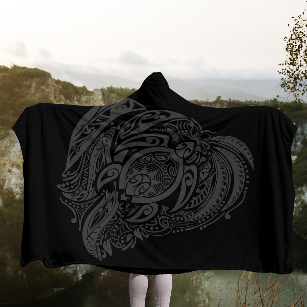 Simple Hooded Blanket Gray AH - Polynesian Pride