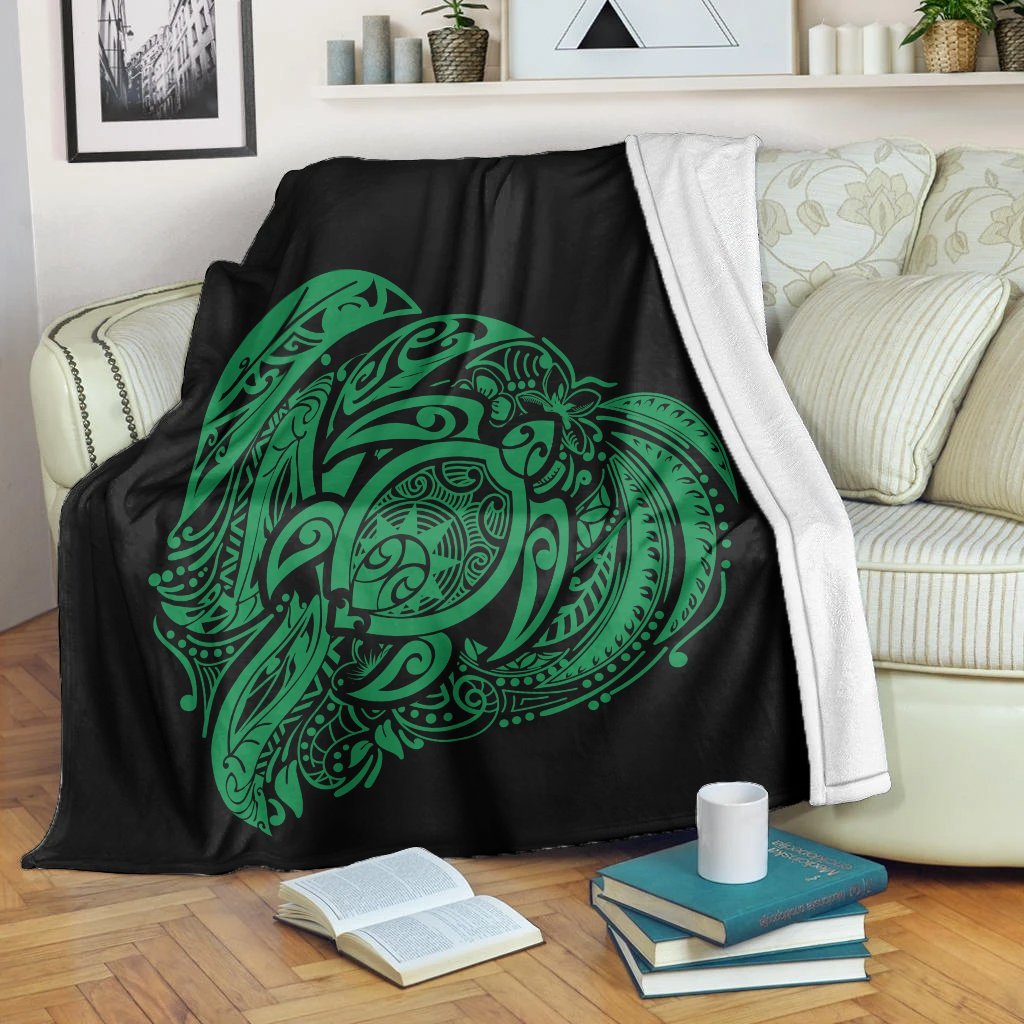 Simple Premium Blankets Green AH White - Polynesian Pride