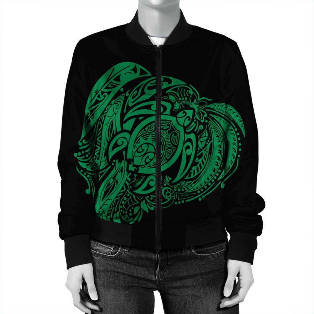 Simple Bomber Jacket Green AH - Polynesian Pride