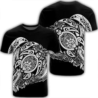 Simple T Shirt White Unisex Black - Polynesian Pride