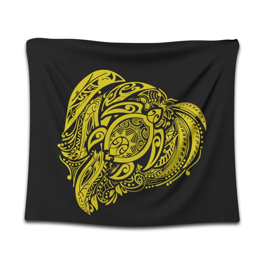 Simple Tapestry Yellow AH Wall Tapestry Black - Polynesian Pride
