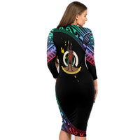 Vanuatu Proud To Be A Ni-Van - Polynesian Pattern Long Sleeves Bodydress - Shefa Province LT7 - Polynesian Pride