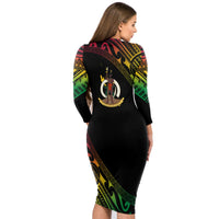 Vanuatu Proud To Be A Ni-Van - Polynesian Pattern Long Sleeves Dress LT7 - Polynesian Pride